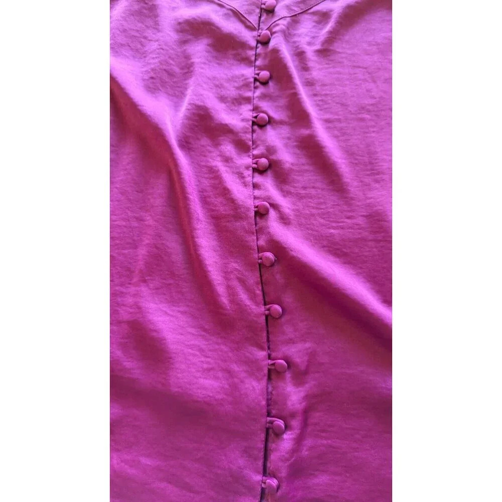 Torrid Sophie Fuchsia Button Loop Silky Tank Top … - image 4